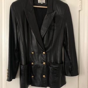 Maxima Saks Fifth Avenue Leather Jacket Black Sz6
